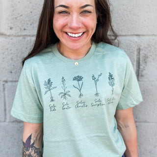 Five Solas of the Reformation Wildflower Tee Shirt - Naptime Faithwear