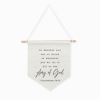 All to the Glory of God Banner - Cottage Decor Wall - Boho Bible Verse Wall Art - Faith Decor