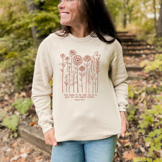 November Sweatshirt of the Month: Give Thanks to the Lord for He is Good