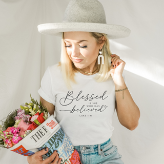 *WEEKLY DEAL* Ends Sunday! Blessed Is She Who Has Believed Graphic T-Shirt