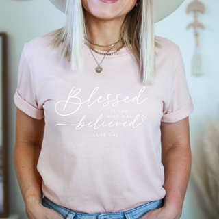 *WEEKLY DEAL* Ends Sunday! Blessed Is She Who Has Believed Graphic T-Shirt