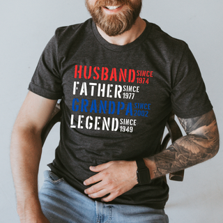 Custom Father's Day Date Men's Tee Shirt in Multiple Color Options