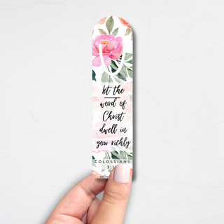 Let The Word of Christ Dwell in You Richly Metal Christian Bookmark