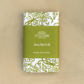 Jesus Paid It All Hymn Tea Towel — 24" x 20"