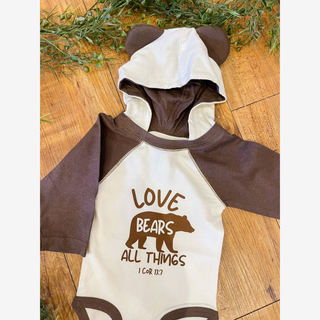 Love Bears All Things Baby Bear Ear Hooded Long Sleeve Bodysuit