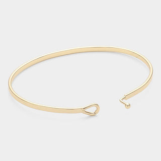 FAITH HOPE LOVE Message Thin Brass Metal Hook Bracelet