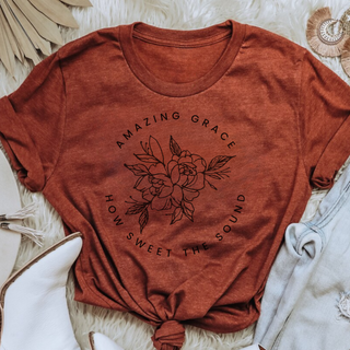 Amazing Grace Floral Graphic Tee