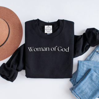 Woman of God- Cozy Christian Crewneck Sweatshirt
