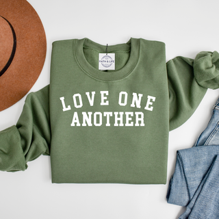 Love One Another Christian Crewneck Valentines Sweatshirt