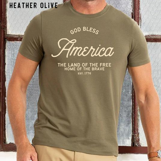 God Bless America Christian Tee Shirt in Multiple Color Options