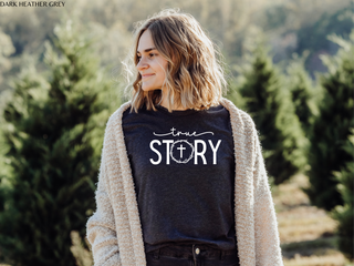 True Story Cross and Crown of Thorns Women's Christian T-shirt