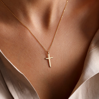 14k Gold Fill Dainty Cross Necklace