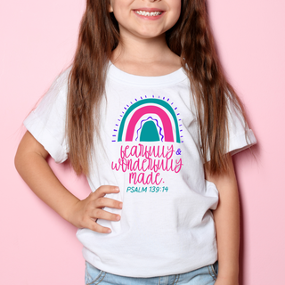 Fearfully and Wonderfully Made Kids T Shirt (3-6 Months through Youth XL)