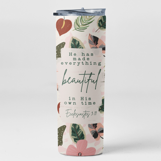 He Has Made Everything Beautiful Bible Verse and House Plants Stainless Steel Travel Tumbler