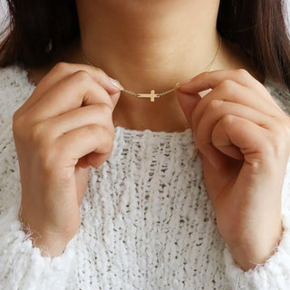 Horizontal Cross Necklace