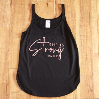 She Is Strong Tank Top - Naptime Faithwear