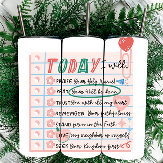 The Christian To-Do List Stainless Steel 20oz. Skinny Tumbler