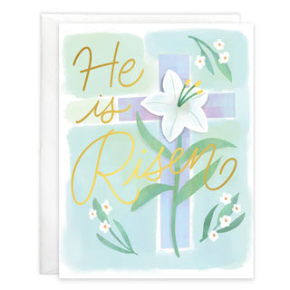 With Scripture Easter Greeting Card - Lily Cross