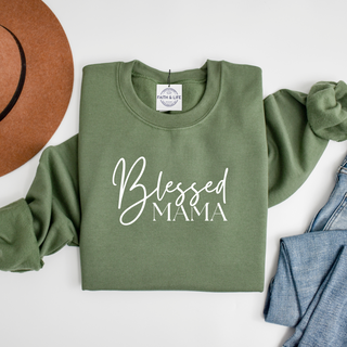 Blessed Mama Christian Mothers Day Crewneck Sweatshirt