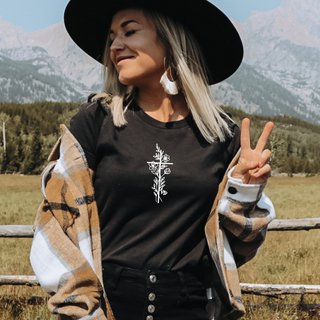 Floral Cross Women's T-Shirt