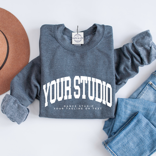 Custom Varsity Arched Mascot Team Sweatshirt
