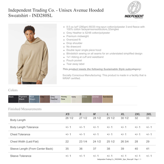 Unisex Avenue Hooded Sweatshirt Embroidered