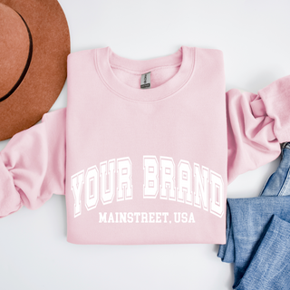 Custom Varsity Arched Mascot Team Sweatshirt