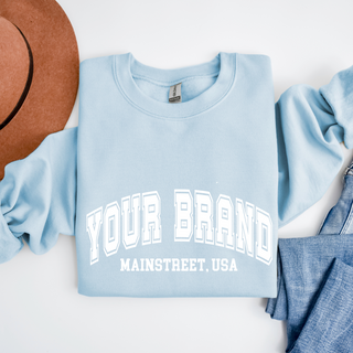Custom Varsity Arched Mascot Team Sweatshirt