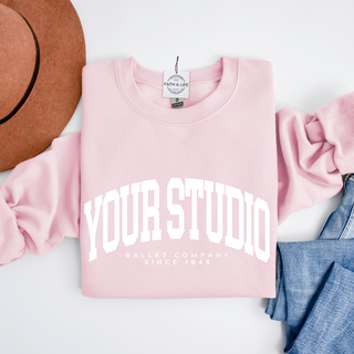 Custom Varsity Arched Mascot Team Sweatshirt