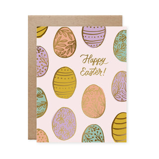 Happy Easter Patterned Eggs Card