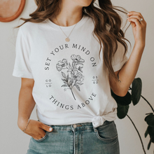 Set Your Mind On Things Above Fall Short Sleeve Graphic T-Shirt in Multiple Color Options