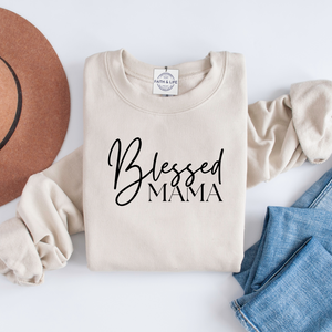 Blessed Mama Christian Mothers Day Crewneck Sweatshirt