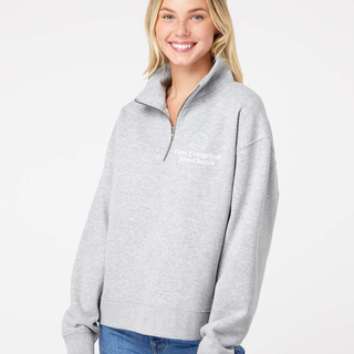 First Free Women's Sueded Fleece Quarter-Zip Sweatshirt