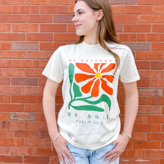 *WEEKLY DEAL* Ends 10/19 He Restores My Soul Psalm 23 Floral Women's T-Shirt