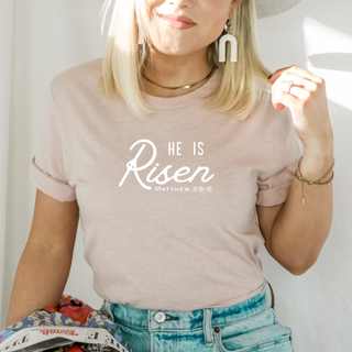 He Is Risen Matthew 28:6 Soft Christian Easter T-Shirt