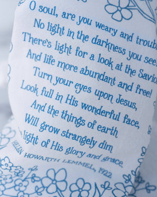 Turn Your Eyes Upon Jesus Hymn Tea Towel — 24"x20"