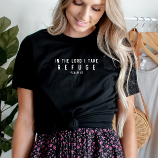 In the Lord I Take Refuge Psalm 61 Bella Canvas - Front and Back Design - March 2026 Collection