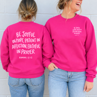 Romans 12:12 October 2026 Sweatshirt of the Month (Front and Back)