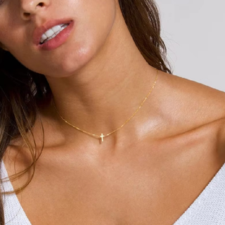 "Saved By Grace" Dainty Cross Necklace