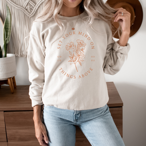 Set Your Mind On Things Above Fall Crewneck Sweatshirt
