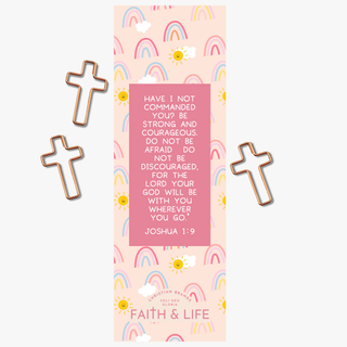 Cross Paper Clip Set: Be Strong And Courageous