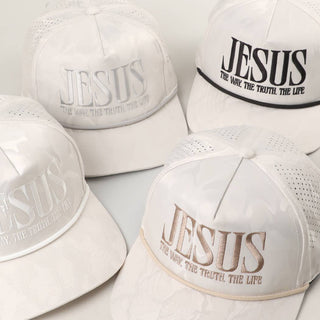 JESUS Embroidered White Camo Trucker Hat