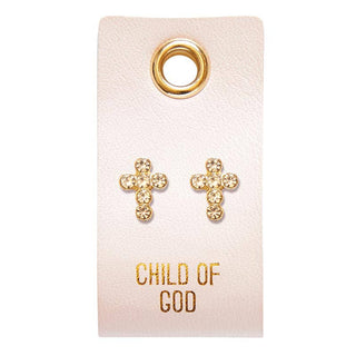 Stud Earrings - Child of God - Circle Cross