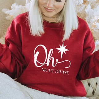 Oh Night Divine Christmas Crewneck Sweatshirt