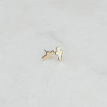 24k Gold Dipped Cross Stud Earrings
