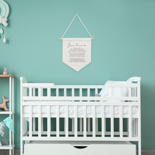 Jesus Loves Me This I Know Banner - Nursery Decor Wall - Above The Crib Nursery - Nursery Faith Decor - Christian Nursery - Baptism Gift