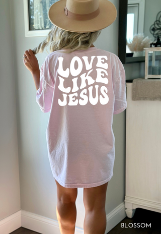 Love Like Jesus Groovy Wavy Comfort Colors Heavyweight T-Shirt