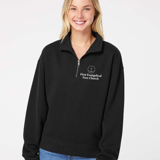 First Free Women's Sueded Fleece Quarter-Zip Sweatshirt