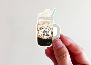 Coffee And Grace Iced Coffee Vinyl Sticker