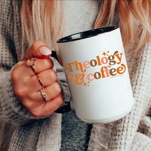Theology & Coffee Fall Mug Pumpkin Spice Colors